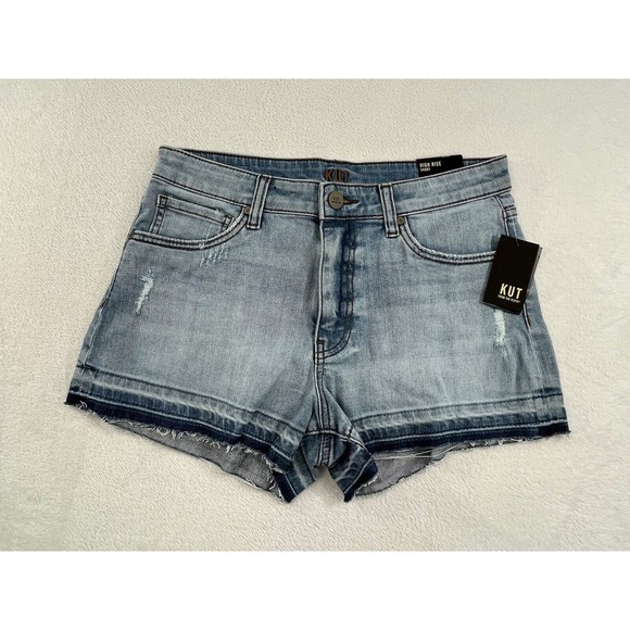 Kut from the Kloth Denim - NWT Kut From The Kloth Light Wash Distressed Women's High Rise 4 Jean Shorts